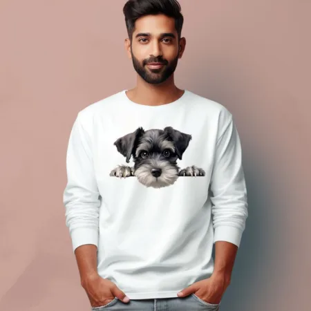 Men's Miniature Schnauzer Quote Printed Full Sleeve T Shirt