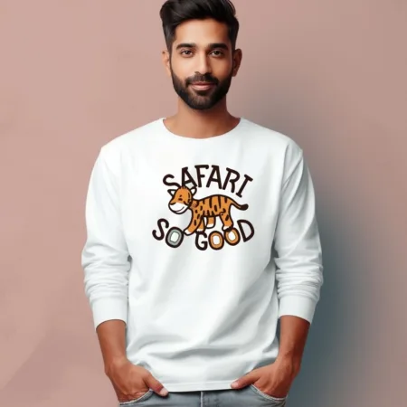 Men's Safari So Good Quote Printed Full Sleeve T Shirt