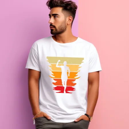 Men's Man Running Graphics Printed T-Shirt