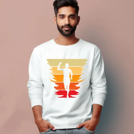 Men's Man Running Graphics Printed Full Sleeve T Shirt