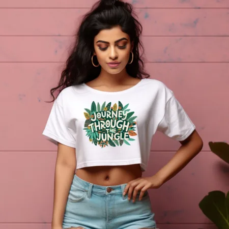 Women's Journey Through Jungle Graphics Printed Crop Tops