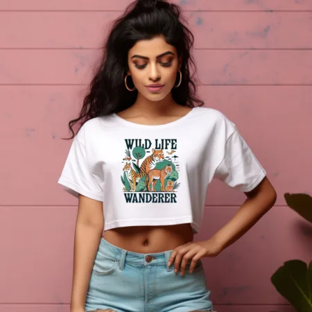 Women's Wildlife Wanderer Graphics Printed Crop Tops
