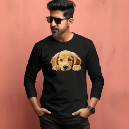 Men's Golden Retriever Quote Printed Full Sleeve T Shirt