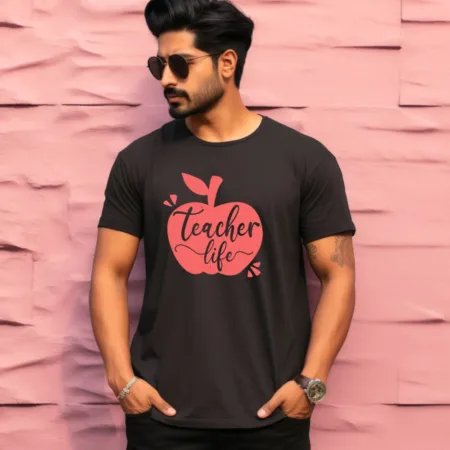 Men's Teacher Life Design Printed T-Shirt