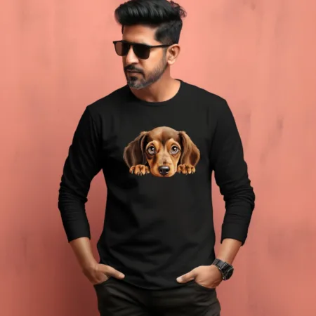 Men's Dachshund Quote Printed Full Sleeve T Shirt