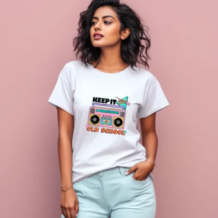 Women's Keep It 90'S Old School Graphics Printed T-Shirt