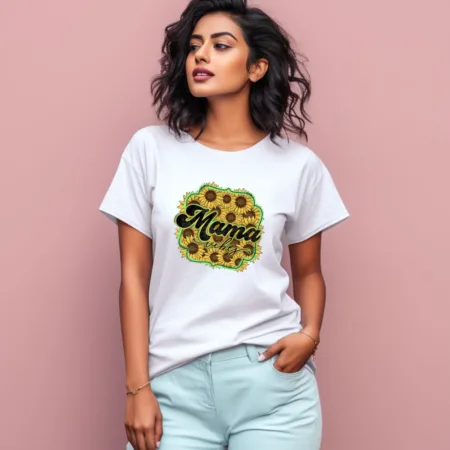 Women's Mama vibes Graphics Printed T-Shirt