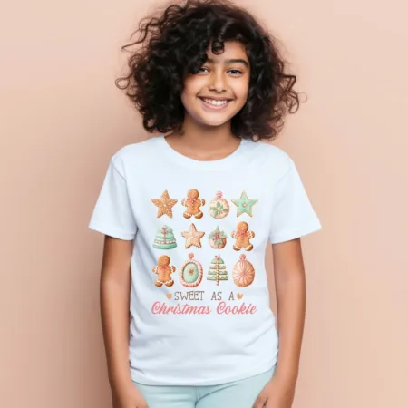 Kid's Sweet As A Christmas Cookie Graphics Printed T-Shirt