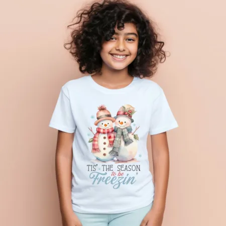 Kid's This The Season To Be Freezin Graphics Printed T-Shirt