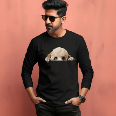 Men's Poodle Quote Printed Full Sleeve T Shirt