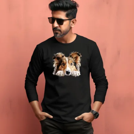 Men's Shetland Sheepdog Quote Printed Full Sleeve T Shirt