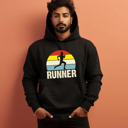 Men's Runner Graphics Printed Hoodies