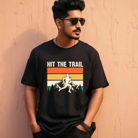 Men's Hit The Rail Graphics Printed Oversized T-Shirt