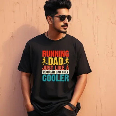 Men's Running Dad Just Like a Cooler Graphics Printed Oversized T-Shirt