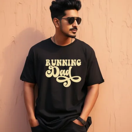 Men's Running Dad Graphics Printed Oversized T-Shirt