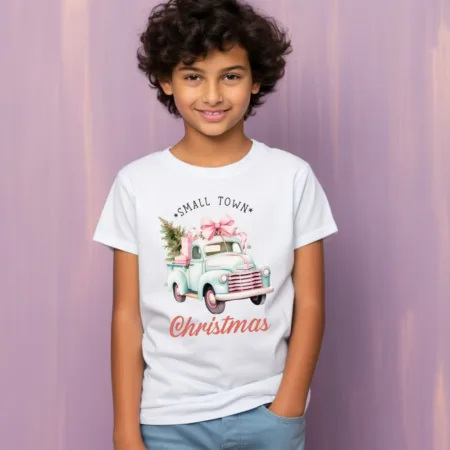 Kid's Small Town Christmas Graphics Printed T-Shirt