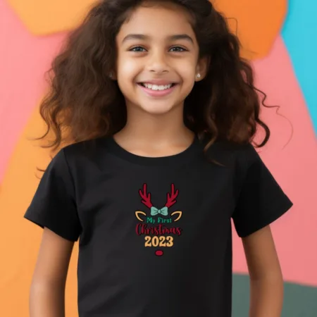 Kid's Candy Cane Cutie Graphics Printed T-Shirt