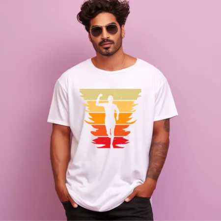 Men's Man Running Graphics Printed Oversized T-Shirt