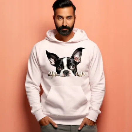 Men's Boston Terrier Graphics Printed Hoodies