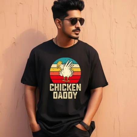 Men's Chicken Daddy Graphics Printed Oversized T-Shirt