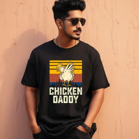 Men's Chicken Daddy Graphics Printed Oversized T-Shirt