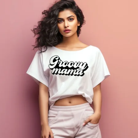 Women's Groovy Mama Graphics Printed Oversized T-Shirt