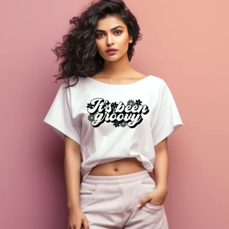 Women's It's Been Groovy Flower Graphics Printed Oversized T-Shirt