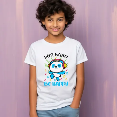Kid's Don't Worry Be Happy Graphics Printed T-Shirt