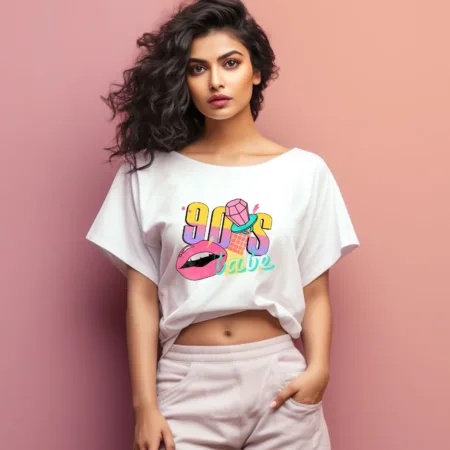 Women's 90'S Babe Graphics Printed Oversized T-Shirt