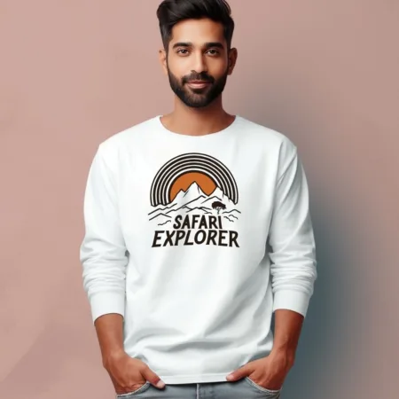 Men's Safari Explorer Quote Printed Full Sleeve T Shirt