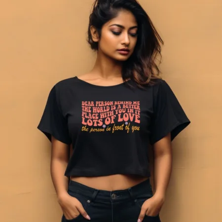 Women's Lots Of Love Quote Printed Crop Tops