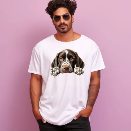 Men's German Shorthaired Pointer Design Printed Oversized T-Shirt