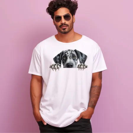 Men's Great Dane Design Printed Oversized T-Shirt