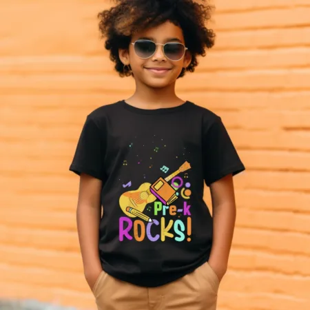 Kid's Pre k Rocks Graphics Printed T-Shirt