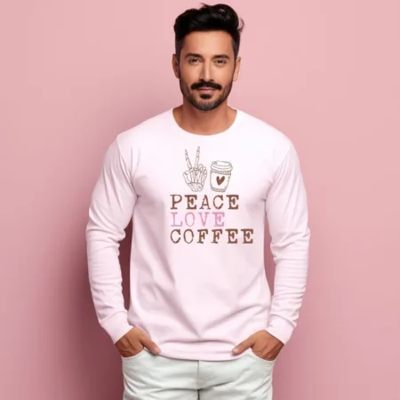 Men's Peace Love Coffee Graphics Printed Sweatshirts