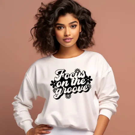 Women's Focus On The Groove Flower Graphics Printed Sweatshirts