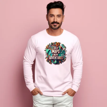 Men's Old Maps New Adventures Graphics Printed Sweatshirts