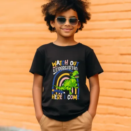 Kid's Watch Out Kindergarten Here Come Graphics Printed T-Shirt