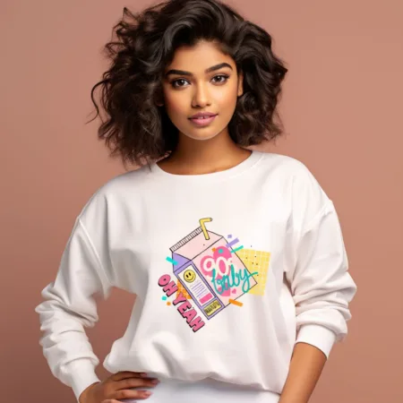 Women's Oh Yeah 90'S Baby Graphics Printed Sweatshirts