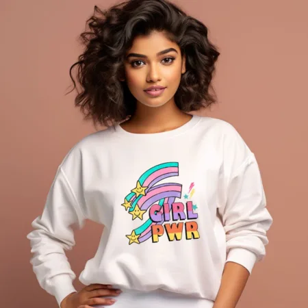 Women's Girl PWR Graphics Printed Sweatshirts