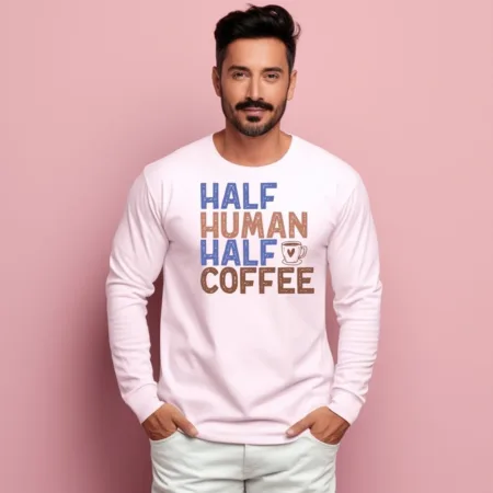 Men's Half Human Half Coffee Graphics Printed Sweatshirts