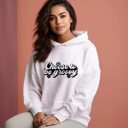 Women's Choose To Be Groovy Graphics Printed Hoodies