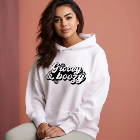 Women's Groovy & Boozy Flower Graphics Printed Hoodies