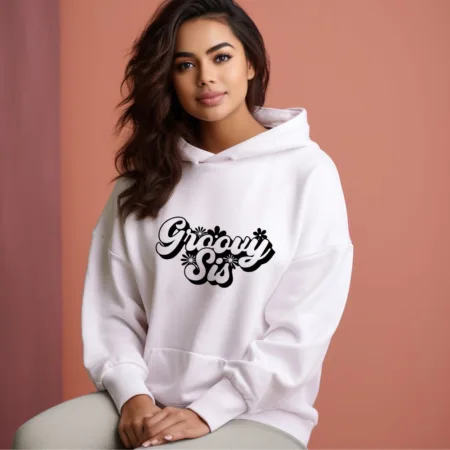 Women's Groovy Sis Flower Graphics Printed Hoodies