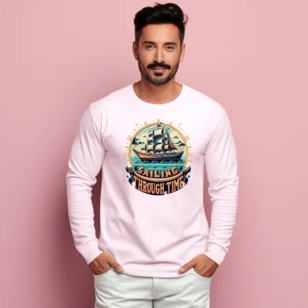 Men's Sailing Through Time Graphics Printed Sweatshirts
