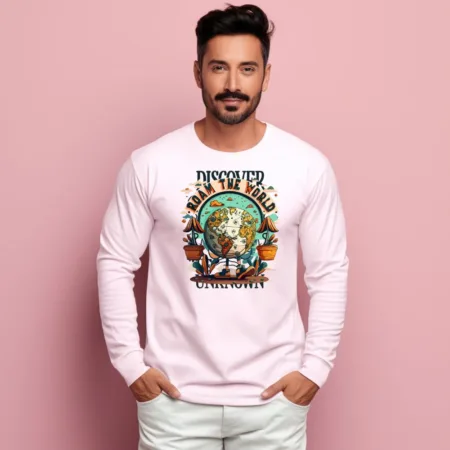 Men's Discover Roam The World Graphics Printed Sweatshirts