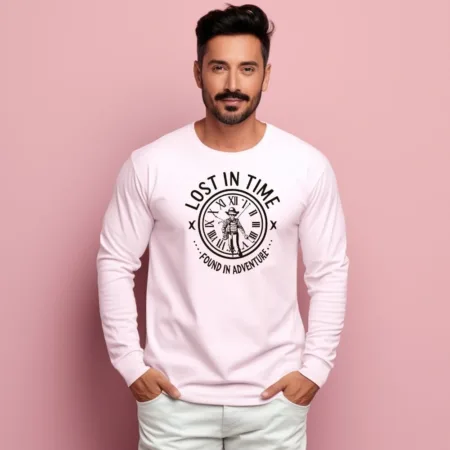 Men's Lost In Time Found In Adventure Graphics Printed Sweatshirts