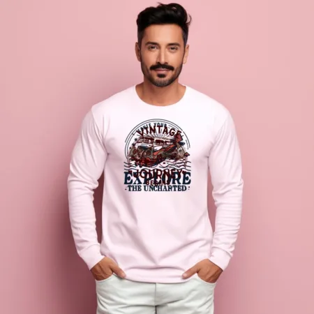 Men's Vintage Explore The Uncharted Graphics Printed Sweatshirts