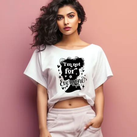 Women's I'm Not For Everyone Graphics Printed Oversized T-Shirt