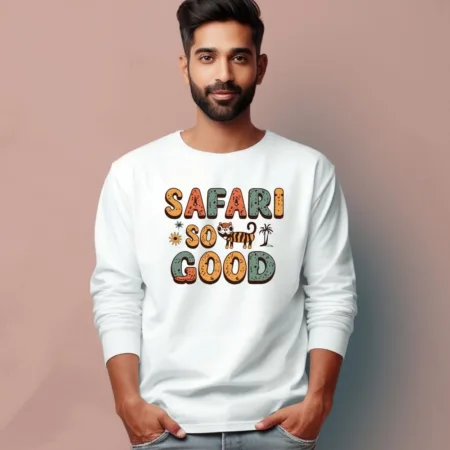 Men's Safari So Good Quote Printed Full Sleeve T Shirt